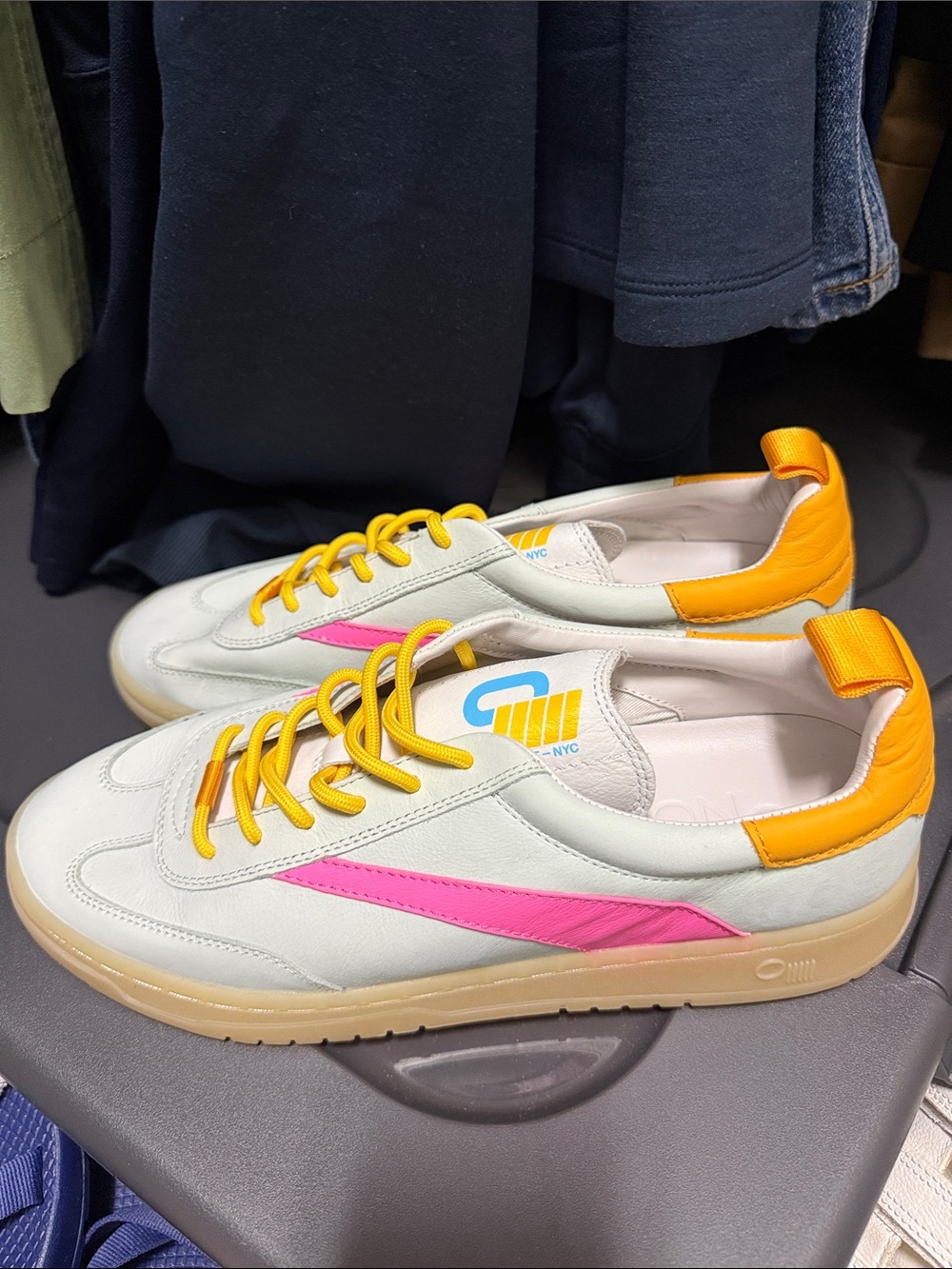 Oncept Panama Low-Top Sneaker in Aqua Chill with Pink & Yellow